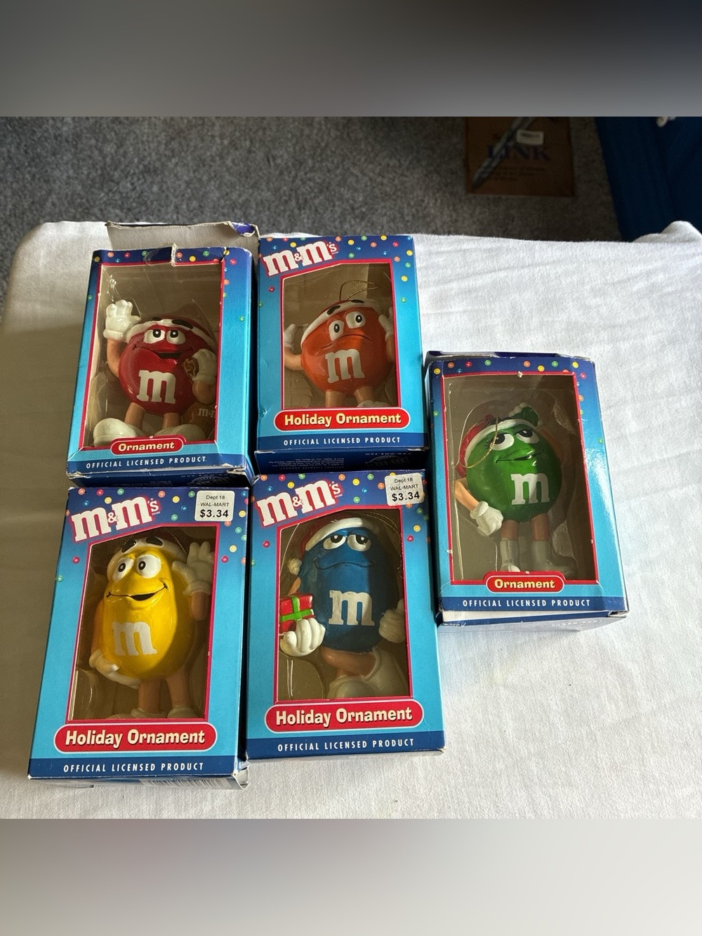 M&M'S Character Holiday Ornaments — Red, Orange, Green, Yellow, Blue